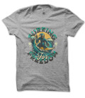 Tee Shirt Surfing for Freedom, Skull surfer