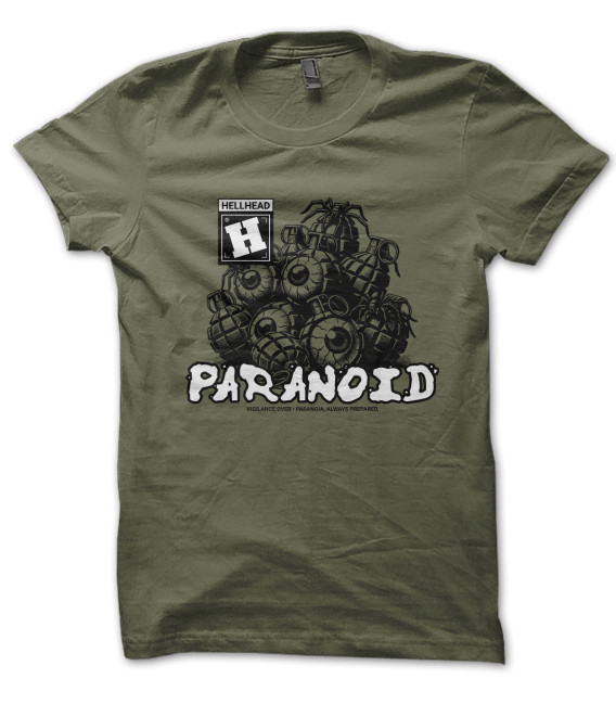 Tee Shirt Paranoid, Spider and Grenade