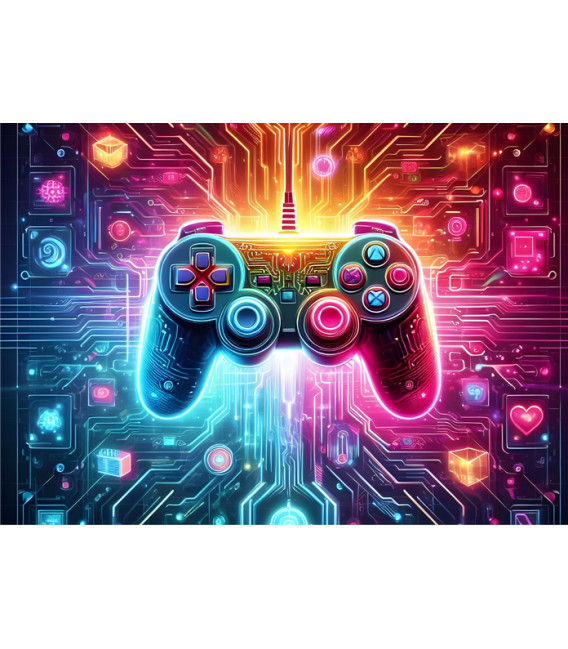 Poster Néon gamer controller