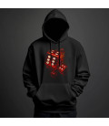 Sweat Shirt Capuche Noir, Life's Game, Dé de la Life