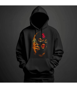 Sweat Shirt Capuche Noir, Sexy Ransom Girl