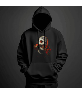 Sweat Shirt Capuche Noir, Smile Gangster