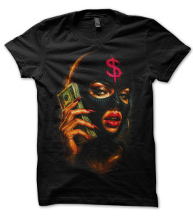 Tee Shirt Noir Sexy Girl Ransom Dollar Baby