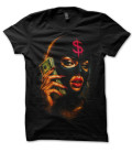 Tee Shirt Noir Sexy Girl Ransom Dollar Baby