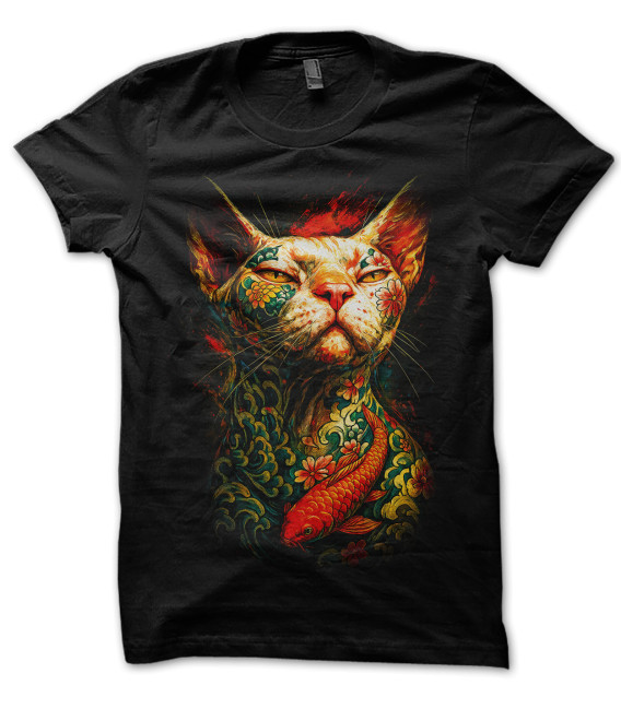 Tee Shirt Japon Style Tatto Cat