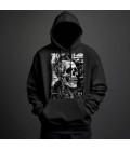 Sweat Shirt Capuche noir Graffiti Punk Skull