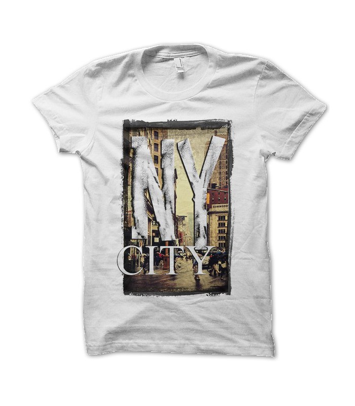 T-shirt New York City Imprimé – Taille L – Gris, 50% Coton, 50% Polyester – Neuf Sans étiquettes
