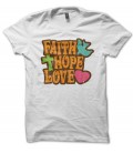 T-shirt vintage Hippie 70's Faith, Hope, Love