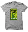 T-shirt Zombie in Area, Stay Alert !