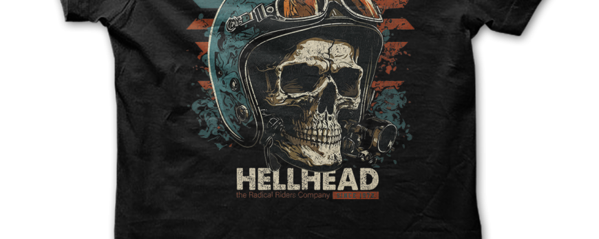Découvrez les T-shirts Biker Skull de la Marque HELLHEAD